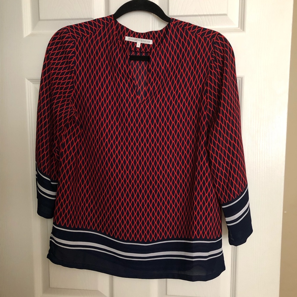 V-Neck 3/4 sleeve blouse